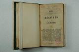 Livre (Notes sur les régîtres de Notre-Dame de Québec). Page de titre et annotations