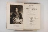 Livre (Mémoires, documents et écrits divers laissés par le prince de Metternich, chancelier de cour et d'État (Tome I)). Page de titre et frontispice avec signature
