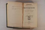 Livre (Mémoires, documents et écrits divers laissés par le prince de Metternich, chancelier de cour et d'État (Tome V)). Page de titre