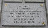 Plaque française d'Urbain Tessier dit Lavigne. Vue avant