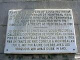 Plaque de Louis-Hector de Callières. Vue avant