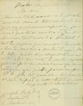 Document (Lettre de Marg. de Lanaudière à Joseph Baby)
