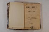 Livre (Les événements de 1837-38 : esquisse historique de l'insurrection du Bas-Canada). Page de titre