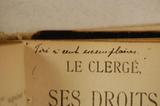 Brochure (Le clergé, ses droits, nos devoirs. Extraits du Canadien). Annotation