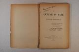 Brochure (La lettre du pape et l'Italie officielle). Page de titre