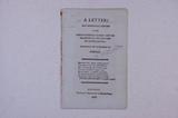 Brochure (A letter most respectfully addressed to the Roman catholic clergy and the seigniors of the province of Lower Canada : recommending the establishment of schools). Page de titre