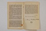 Brochure (Esquisse biographique sur Mgr. de Montmorency-Laval de Montigny, premier évêque de Québec). Intérieur de l'imprimé avec signature