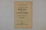 Brochure (Lettre apostolique de N.S. Père le pape Pie IX indiquant un jubilé universel pour implorer le secours divin, Rome, MDCCCXLVI). Page de titre