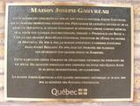 Plaque de la maison Joseph-Gauvreau. Vue avant