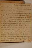 Livre (Relation d'un voyage à la côte du nord-ouest de l'Amérique Septentrionale dans les années 1810, 11, 12, 13, et 14). Lettre manuscrite
