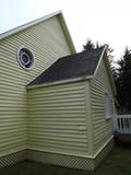 Église Little Metis Presbyterian Church. Vue arrière