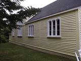 Église Little Metis Presbyterian Church. Vue latérale