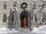 Archevêché de Sherbrooke. Vue de détail de la porte principale