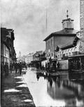 Inondation au marché Sainte-Anne, Montréal, QC, vers 1870 / Alexander Henderson - 1869