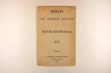 Brochure (Débats dans l'Assemblée législative sur la tenure seigneuriale). Page de titre