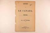 Brochure (Lettres sur le Canada : étude sociale). Page de titre