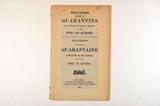 Brochure (Regulations relating to quarantine to be made by vessels arriving at the Port of Quebec). Page de titre