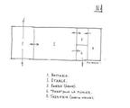 Grange-étable. Plan. Vue intérieure