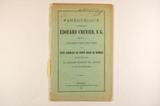 Brochure (Panégyrique du Révérend Édouard Crevier, V.G. : prononcé à la distribution des prix au Petit séminaire de Sainte-Marie de Monnoir le 30 juin 1881). Page de titre avec annotation