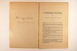 Brochure (Éloge sur la vie et les oeuvres de M. l'abbé Hyacinthe Martial). Intérieur de l'imprimé avec dédicace