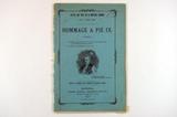 Brochure (Hommage à Pie IX). Page de titre avec frontispice