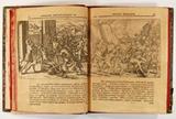 Livre (Regionum indicarum per Hispanos olim devastatarum accuratissima descriptio, insertis Figuris aeneis ad vivum fabrefactis). Intérieur de l'imprimé et illustration
