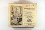 Livre (Les vies des hommes illustres de Plutarque : traduites en vers françois, avec des remarques historiques et critiques par Mr. Dacier (Tome IV)). Page de titre et frontispice