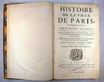 Livre (Histoire de la ville de Paris (Tome IV)). Page de titre