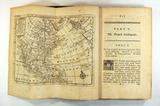 Livre (An account of the European settlements in America... (Tome II)). Intérieur de l'imprimé et carte