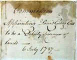 Document (Commission of Deputy Surveyor of lands to Louis Guy)