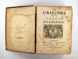Livre (Les origines de la langue françoise). Page de titre