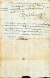 Document (Bail à vie d'un banc dans l'église Notre-Dame à Guenet)