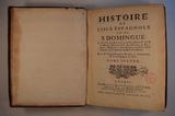 Livre (Histoire de l'Isle espagnole ou de S. Domingue : écrite particulièrement sur des mémoires manuscrits du P. Jean-Baptiste le Pers, Jésuite, missionnaire à Saint Domingue, & sur les pièces originales, qui se conservent au Dépôt de la marine (Volume II)). Page de titre