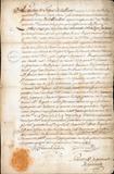 Document (Acte de retrait des concessions de l'Ile Madame et du fief St-Pierre-les-Becquets pour défaut de mise en valeur par Romain Becquet)