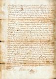Document (Concession de terre, 3 arpents sur 34, par Pierre Jacques Daneau, sieur Demuy à Jacques LeBeau)