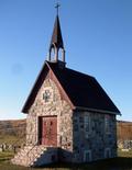 Chapelle-charnier du cimetière de Sayabec. Vue avant