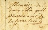Document (Rescrit royal accordant sa retraite et la demi-solde, 540 livres à Monsieur de La Corne)