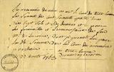 Document (Billet promissoire de madame de Ramezay au curé de Terrebonne, pour les funérailles de M. de La Corne)