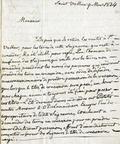Lettre de André de Chavigny de Lachevrotière à Duval, page 1