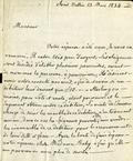 Lettre de André de Chavigny de Lachevrotière à Duval, page 1