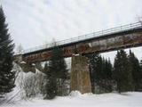 Pont ferroviaire de la rivière des Abénaquis. Profil aval sud.