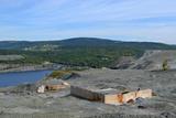 Mine National. Vue générale, vestige d'un convoyeur situé sur la halde à résidus miniers