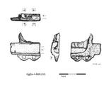 Fragment de base de pipe à tuyau amovible de type « calumet ». Dessins