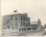 Quartier de la compagnie Montreal Cotton. Institut Gault et église St.Mark's sur la rue Gault (vers le début du 20e siècle).