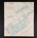Complexe industriel de la Montreal Cotton. Plan général de l'usine Montreal Cotton montrant ses principaux moulins en 1941. Le bleu fait référence à des édifices en pierre.