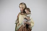 Statue religieuse (Saint Joseph et l'Enfant Jésus). Vue de détail