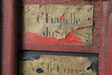 Tableau des bancs de l'église de Sainte-Famille. Vue de détail
