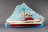 Demi-maquette de bateau de plaisance (Mon Reve). Vue latérale