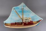 Demi-maquette de bateau de plaisance (Mon Reve). Vue du dessus