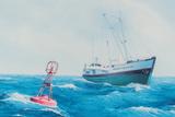 Marine de goélette à moteur (Amanda Transport). Vue de détail